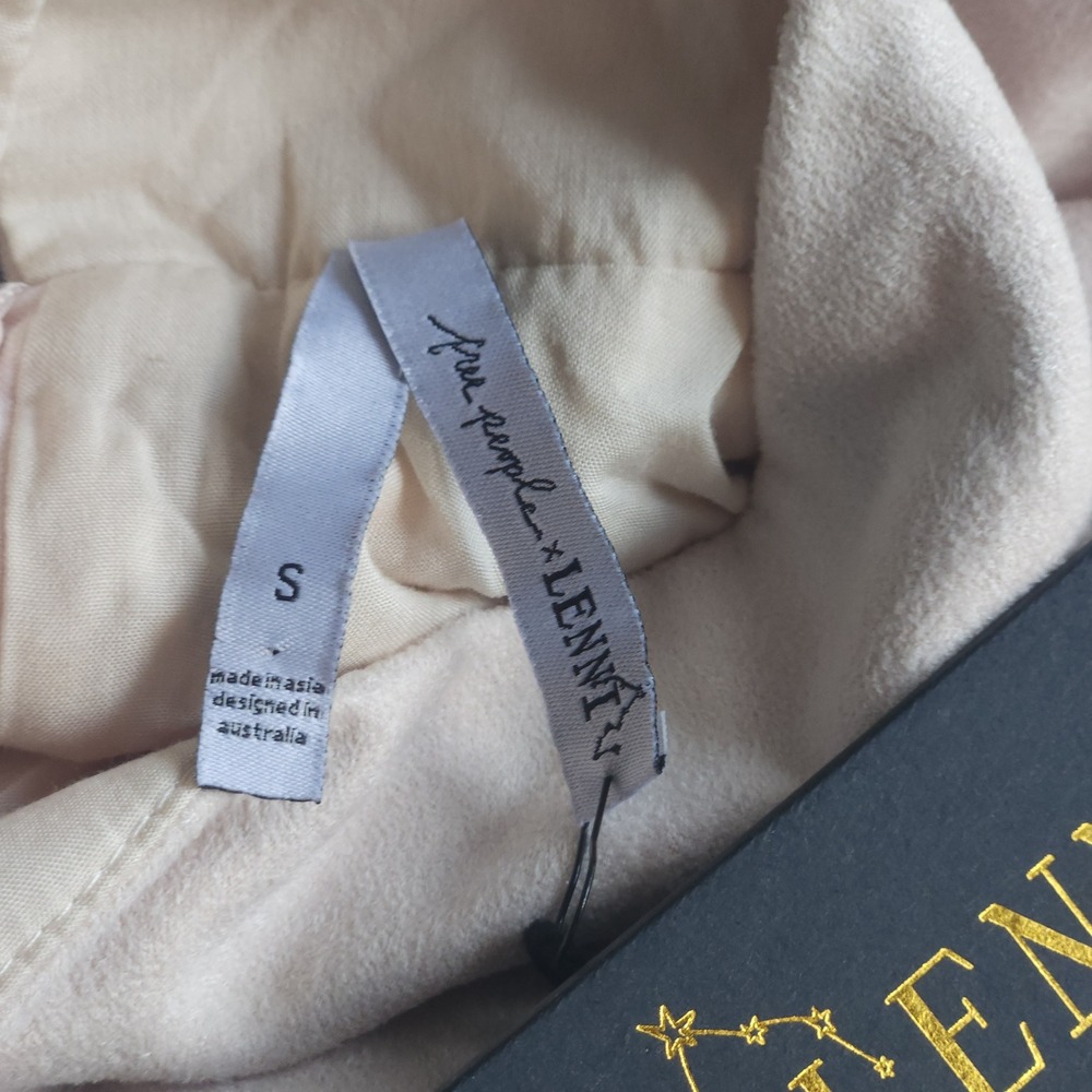 Free People x LENNI Cream Faux Suede Mock Neck Sleeveless Mini Shift Dress $148 - Picture 5 of 8